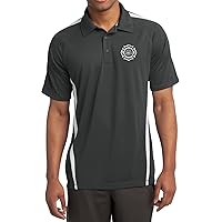 Retired Firefighter Chest Print Colorblock Polo Shirt