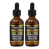 Black Rice Bran Oil Tea Tree Super Power Hair Growth Oil 2oz (Pack of 2)