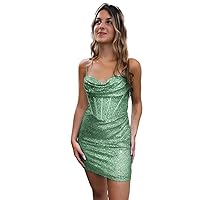 Sequin Homecoming Dresses for Teens 2023 Short Sparkly Tight Prom Dresse Party Cocktail Gown