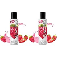 Wet Water-Based Flavored Lube for Men, Women & Couples, 3 Fl Oz (Sexy Strawberry) - Long-Lasting Premium Personal Lubricant Safe to Use with Latex Condoms - Gluten Free & Sugar Free (Pack of 2)