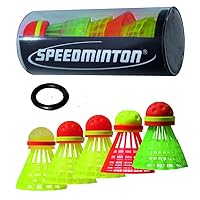 Speedminton Mix 5pk Speeder Tube - incl. 5 different Birdies for Speed ​​Badminton/ Crossminton for Outdoor Games (SM03-100-5)