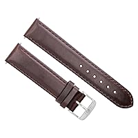 Ewatchparts 18MM SMOOTH LEATHER STRAP BAND COMPATIBLE WITH BREITLING PILOT WATCH WATERPROOF DARK BROWN