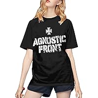 Agnostic Front Logo Baseball T Shirt Womens Casual Tee Summer O-Neck Short Sleeves Tops Black