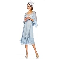 Nataya 40816 Women’s 1920s Wedding Party Vintage Dress in Blue