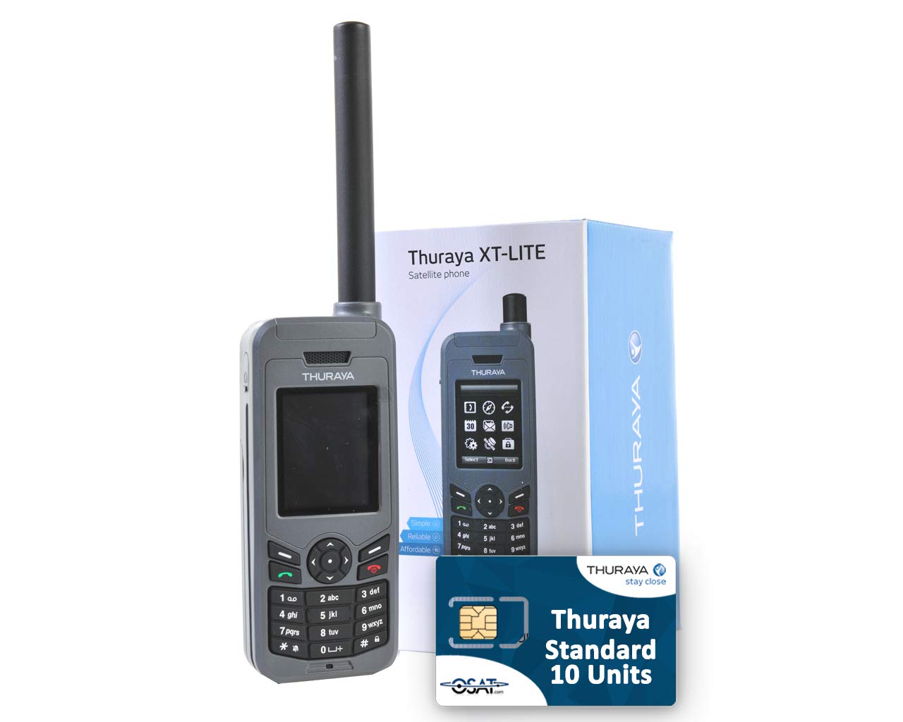 OSAT Thuraya XT-LITE Satellite Phone & Standard SIM with 10 Units (6 Minutes) with 365 Day Validity