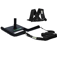Rage Fitness R2 Weight Training Pull Sled with Harness. 90 LBS Capacity & 6.5 Feet Strap. Power Speed Sled Ideal for Endurance and Weight Training. Compatible with Bumper Plates(Black)