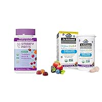 SmartyPants Organic Toddler Multivitamin Gummies Bundle with Garden of Life Berry Cherry Kids Probiotic Chewables, 60+30 Count