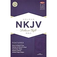 NKJV Deluxe Gift Bible, Purple LeatherTouch NKJV Deluxe Gift Bible, Purple LeatherTouch Imitation Leather