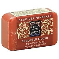 One With Nature Grapefruit Guava Triple Milled Dead Sea Bar Soap, 7 Ounce - 1 each.