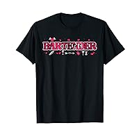 Bartender Cute Tools Hearts Matching Valentine's Day Family T-Shirt
