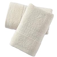 White Hand Towel Set of 2 Super Soft 100% Cotton Absorbent Checkered Decorative Bath Hand Towels for Bathroom Home, 13 X 29 Inches
