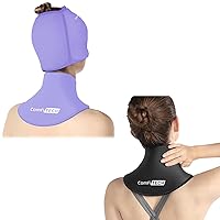 ComfiTECH Gel Ice Pack Wrap for Neck and Cervical Pain Relief - Reusable Cold Compress for Sports Injuries Headache Relief Cap & Ice Pack for Neck, Care Package for Sinus Office Neck Pain Relief