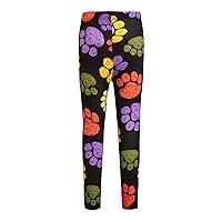 FEESHOW Girls Cotton Stretch Athletic Leggings Kids Yoga Pants Ankle Length Slim Fit Pants for Gym Dance Sport Workout