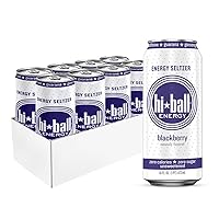Hiball Clean Energy Seltzer Water, Caffeinated Sparkling Water Made with Vitamin B12 and Vitamin B6, Sugar Free 16 Fl Oz (Pack of 8), Blackberry