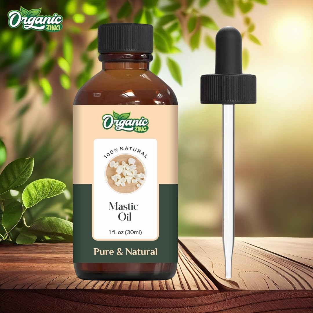 Organic Zing Mastic (Pistacia Lentiscus) Oil | Pure & Natural Essential Oil for Skincare, Aroma & Massage- 30ml/1.01fl oz