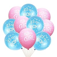 50 Pcs It's a Boy Girl Balloons, 12inch Light Blue Pink Latex Balloons for Baby Shower Birthday Party Supply Docarations