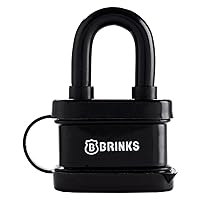 BRINKS - 40mm Laminated Steel Weather Resistant Padlock - Vinyl Wrapped and Chrome Plated with Hardened Steel Shackle(Color May Vary)