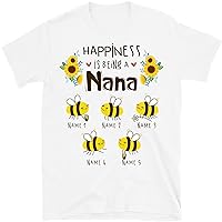 Personalized Grandma Bee Sunflowers T-Shirt, Bee Lovers Gift, Sunflowers Lover Shirt, Gift for Grandma Nana
