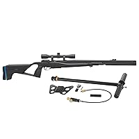 XM1 Airgun, Scope, and Hand Pump Combo - .177 Caliber - Black Synthetic with Fiber-Optic Sights and 4 x 32 Scope