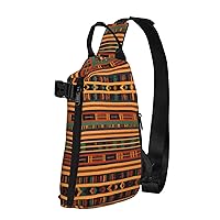 African Weaving Print Cross Bag Casual Sling Backpack,Daypack For Travel,Hiking,Gym Shoulder Pack