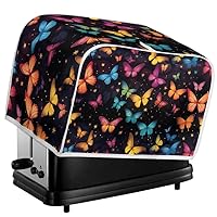 Colorful Butterfly 2, 4 Slice Slot Toaster Cover Watercolor Starry Sky Pattern Bread Toaster Cover Gradient Butterfly Oven Kitchen Appliance Cover
