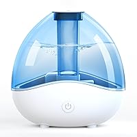 Ultrasonic Cool Mist Humidifier, Quiet Air Humidifiers for Bedroom, Desk Humidifiers with Removable 1.5L Water Tank & Night Light for Baby Nursery and Plants, Up To 24 Hours- Blue