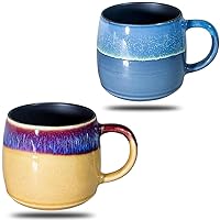 Large Ceramic Coffee Mug Set of 2, 20 Oz Oversized Pottery Coffee Mugs Handmade,Big Stoneware Tea Cups for Office and Home