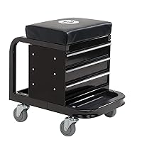 BIG RED Stackable Rolling Tool Box Portable Metal Toolbox  Organizer,Separate Rolling Upright Trolley Tool Chest with Wheels and 2  Drawers for