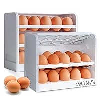Egg Storage Container for Refrigerator,60 Egg Holder for fridge,Egg Organizer for Refrigerator Door,Egg Storage,Egg Tray,Large Capacity&Space Saver Egg Fridge Organizer