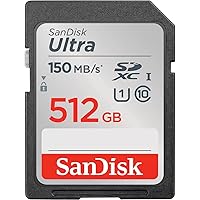 SanDisk 512GB Ultra UHS-I SDXC Memory Card, 150MB/s Read