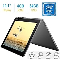 2017 Newest Yoga Book 10.1-inch FHD Touch IPS 2-in-1 Tablet PC, Intel Atom x5-Z8550 1.44GHz, 4GB DDR3 RAM, 64GB SSD, Bluetooth, HD Graphics 400, Android 6.0.1 Marshmallow OS- Gunmetal Grey