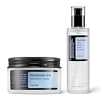 COSRX Skin Flooding Routine- Hyaluronic Acid Cream + Essence, Rice Moisturizing Cream and Essence to Hydrate Sensitive & Dry Skin, For All Skin Types, Korean Skincare