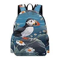 Puffin Birds Backpack Printed Laptop Backpack Casual Shoulder Bag Business Bags for Women Men