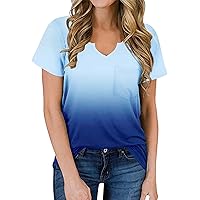 Shirts for Women Casual Plus Size Womens Summer V Neck Ruffle Short Sleeve Tunic Top Casual Flowy Shirts Pack