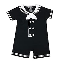 Trendy Apparel Shop Sailor Dapper Cracker Jack Infant Romper - Black