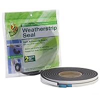 Duck Brand Self Adhesive Foam Weatherstrip Seal for Extra Large Gaps, 20 Total Feet, Window and Door Seal Strip Foam Tape, 3/8-Inch Wide x 5/16-Inch Thick x 10-Feet Long, 2 Rolls, Charcoal (285645)