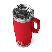 Rambler 20 oz Travel Mug, Stainless Steel, Vacuum Insulated with Stronghold Lid, Rescue Red