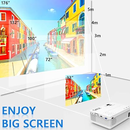 Mini Projector, 2022 Upgrade 8500L Portable LCD Projector, Full HD 1080P Supported Mini Projector, Compatible with TV Stick/Phones/Tablet/PS4/TV Box/HDMI/USB/AV Projector for Outdoor Movies