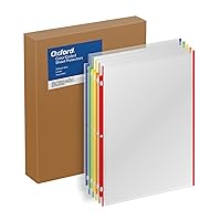 Oxford Sheet Protectors, Color Coded, 200/BX, Letter Size, Fits 3 Ring Binder, 5 Color Coded Edges, Clear Finish, Portrait Or Landscape Pages (89653)