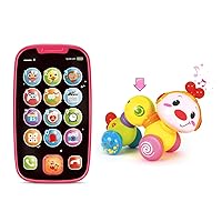 Stone and Clark My First Smartphone & Musical Press & Go Caterpillar Toy Bundle - Interactive Learning Toys for Toddlers