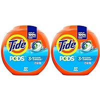Tide Pods Laundry Detergent, Clean Breeze, 57 Pacs Capsules, 46 Ounce (Pack of 2)