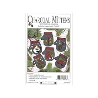 Charcoal Mittens 4 x 4.5 Inches Felt Applique Christmas Ornament Kit (Set of 6) Charcoal K0616, Black