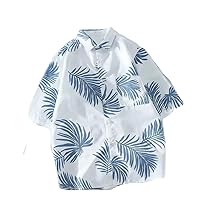 Floral Shirt Short Sleeved Korean Men' Casual Travel - Wide Flower Hawaii Beach Jacket Thin