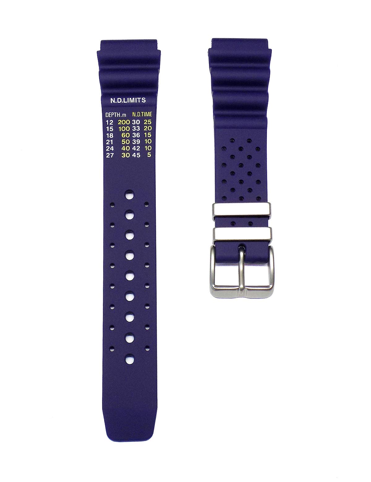 TIMEWHEEL 20mm MOD Dark Blue Soft Rubber Watch Band Strap Fits Aqualand Promaster BN0151-09L, BN0151-17L Diver Watch