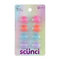 Scunci Mini Hair Jaw Clips, Assorted Colors, 8-Pieces
