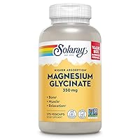 Solaray Magnesium Glycinate Capsules, Fully Chelated Magnesium Bisglycinate with BioPerine, High Absorption Magnesium Supplement, Stress, Bones, 60 Day Guarantee, Non-GMO