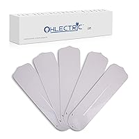 OHLECTRIC OL-40441-5PCS 20 Inches Fan Blades - Fan Replacement Blades For 52-inch Ceiling Fan - Waterproof & Weatherproof - Substitution for Broken Blades - Suits for Indoor & Outdoor Use, White