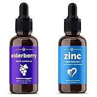 NutraChamps Black Elderberry Syrup and Organic Zinc Liquid Drops Bundle
