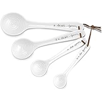 Portmeirion Sophie Conran Measuring Spoons | Set of 6 White Spoons | Made from Fine Porcelain | Dishwasher Safe | Perfect Flatware for Home, Kitchen, and Restaurant