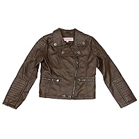Urban Republic Little Girls' Faux Leather Moto Jacket Brown 6X